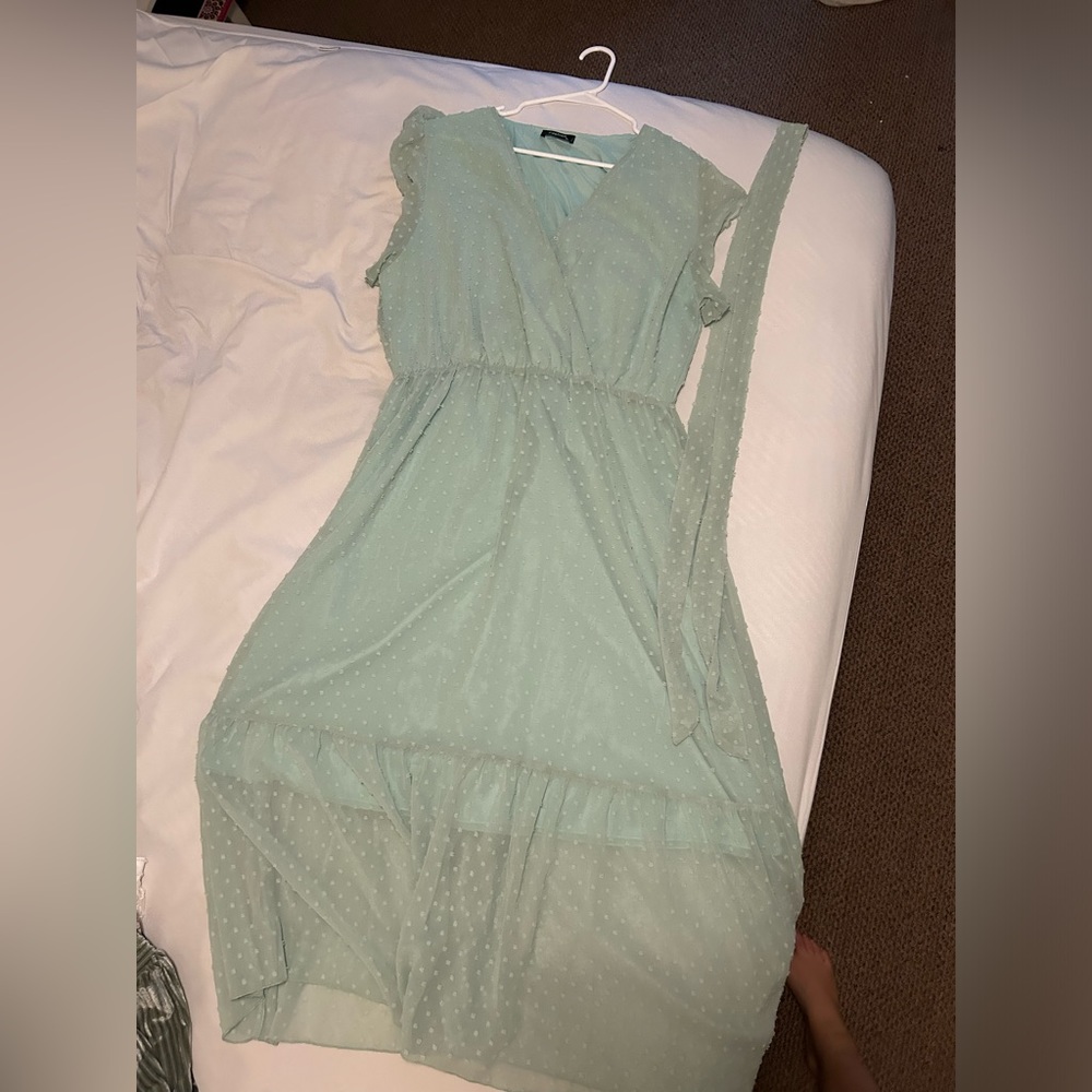 Green Swiss Dot Dress